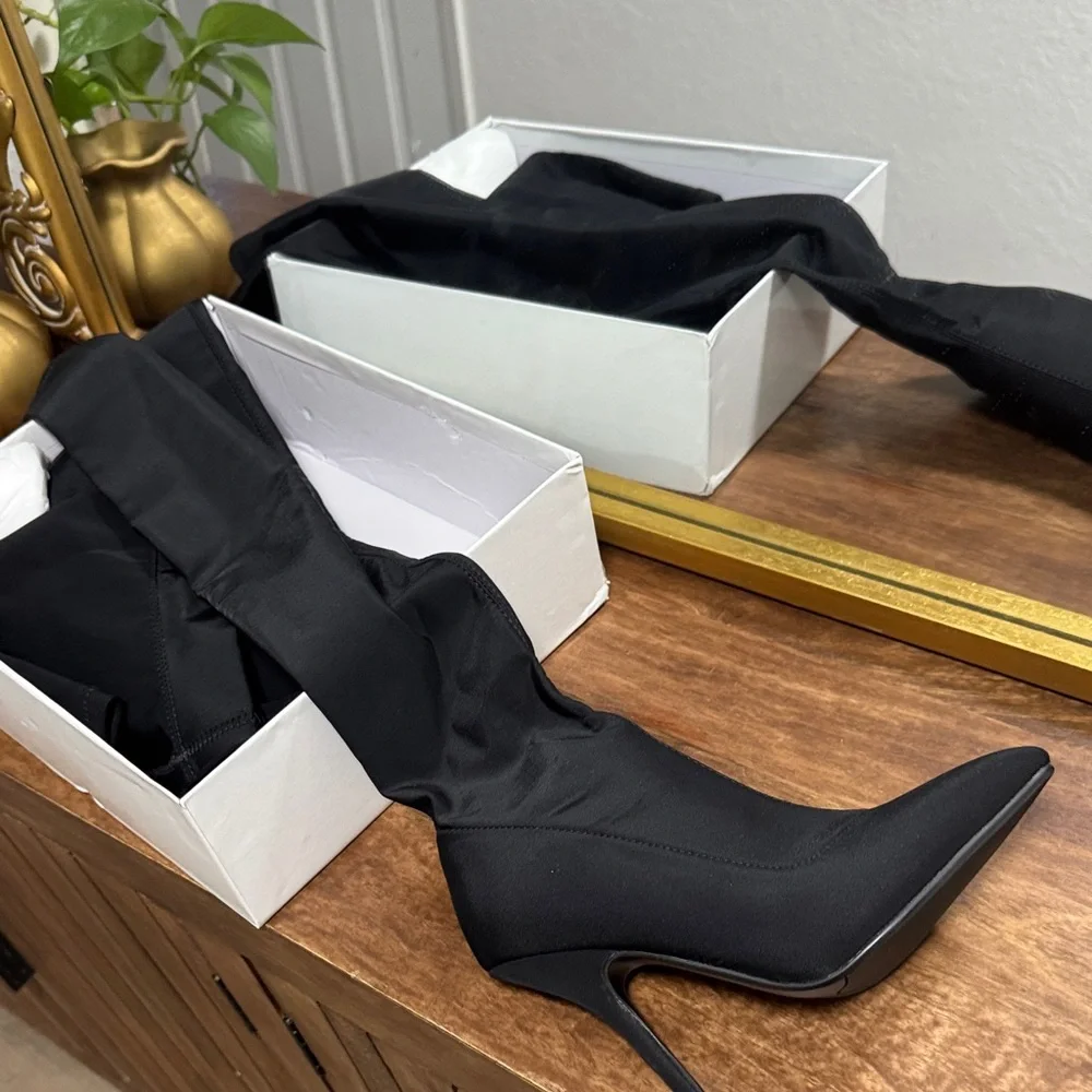 Sexy Black Women's Over-the-Knee Boots